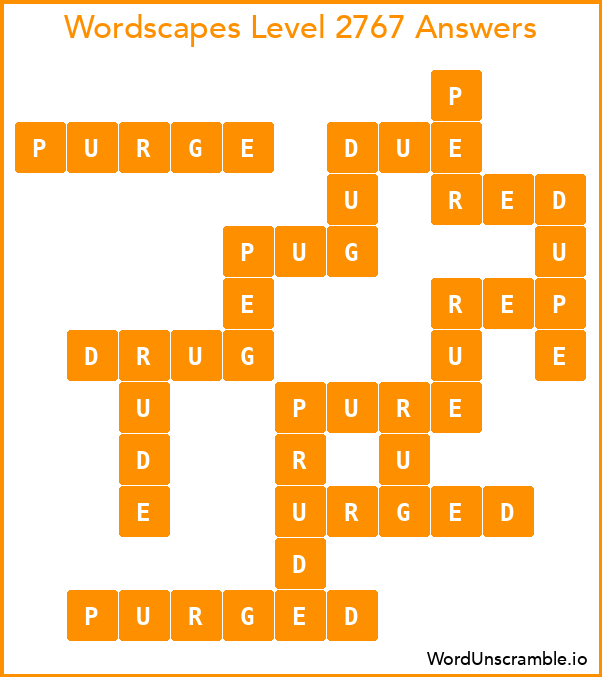 Wordscapes Level 2767 Answers