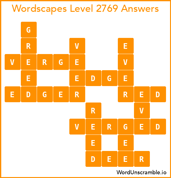 Wordscapes Level 2769 Answers