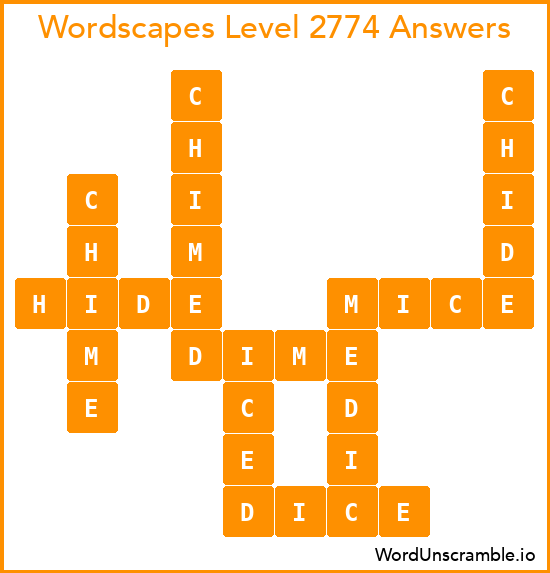 Wordscapes Level 2774 Answers