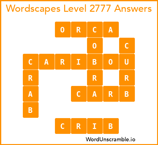 Wordscapes Level 2777 Answers