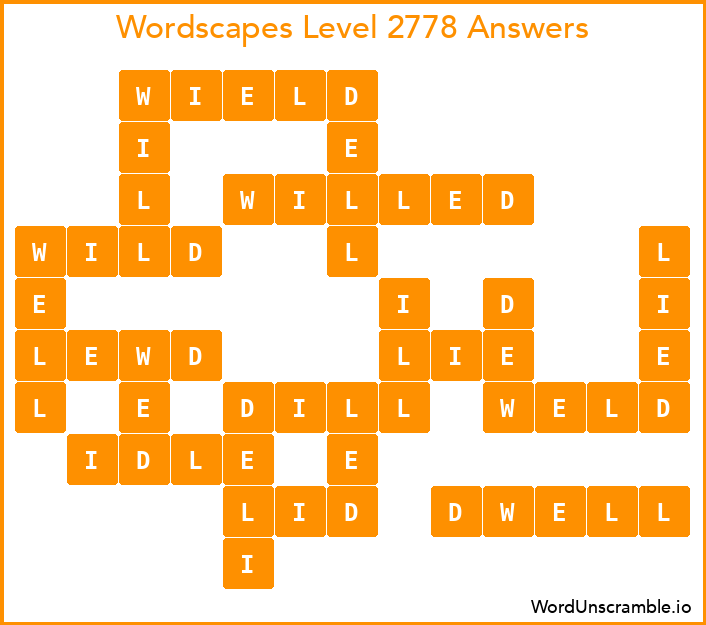 Wordscapes Level 2778 Answers