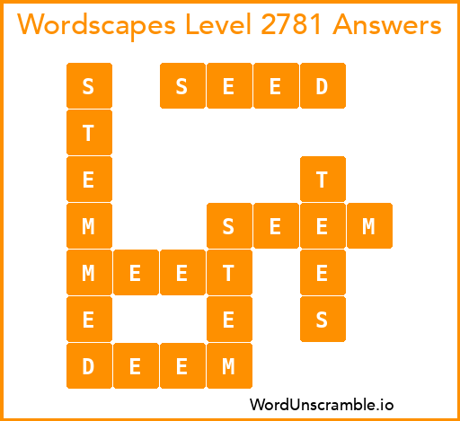 Wordscapes Level 2781 Answers