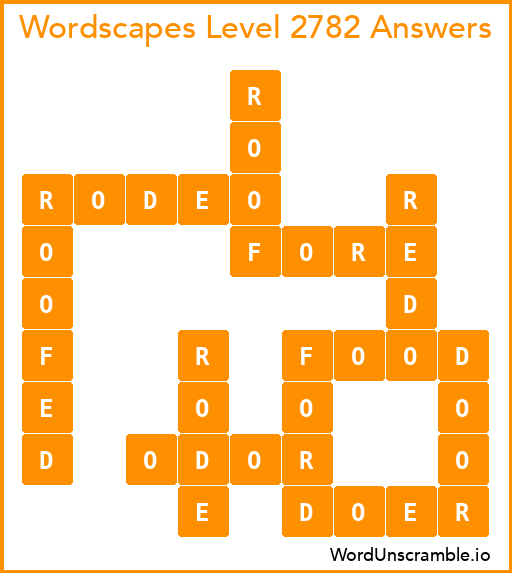 Wordscapes Level 2782 Answers