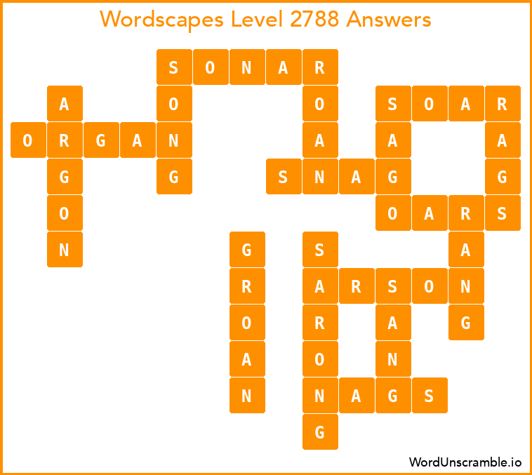 Wordscapes Level 2788 Answers