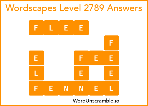 Wordscapes Level 2789 Answers