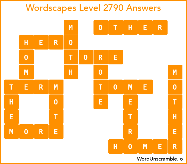 Wordscapes Level 2790 Answers