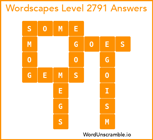 Wordscapes Level 2791 Answers