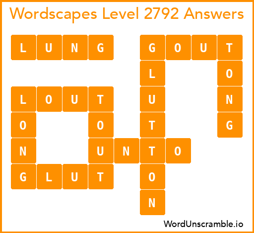 Wordscapes Level 2792 Answers