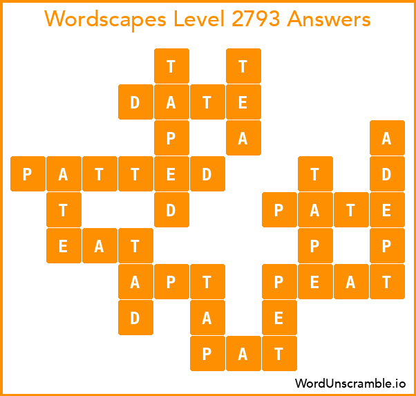 Wordscapes Level 2793 Answers