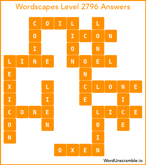 Wordscapes Level 2796 Answers