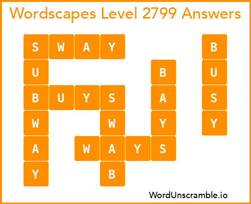 Wordscapes Level 2799 Answers
