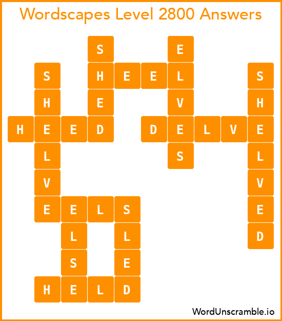 Wordscapes Level 2800 Answers