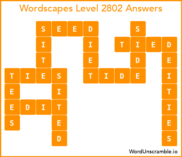 Wordscapes Level 2802 Answers