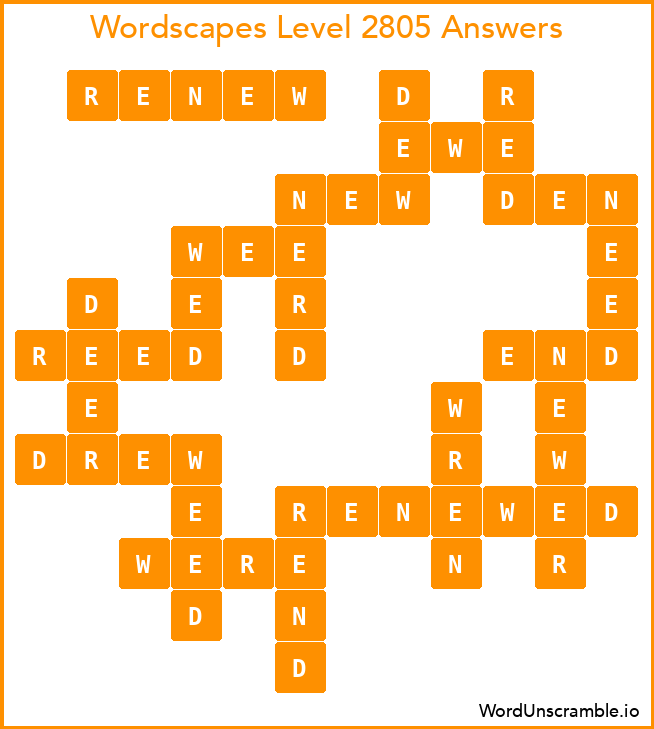 Wordscapes Level 2805 Answers