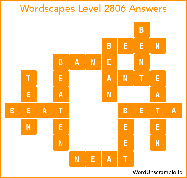 Wordscapes Level 2806 Answers