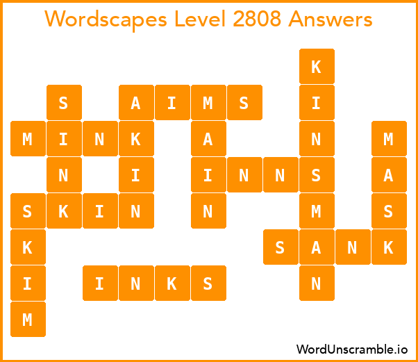 Wordscapes Level 2808 Answers