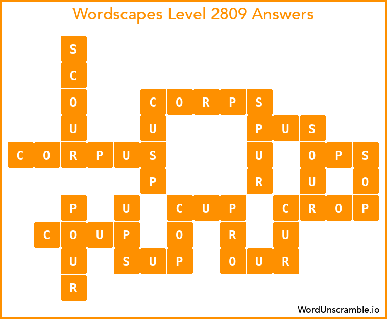 Wordscapes Level 2809 Answers