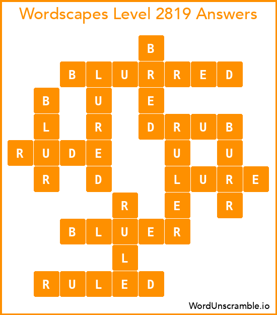 Wordscapes Level 2819 Answers