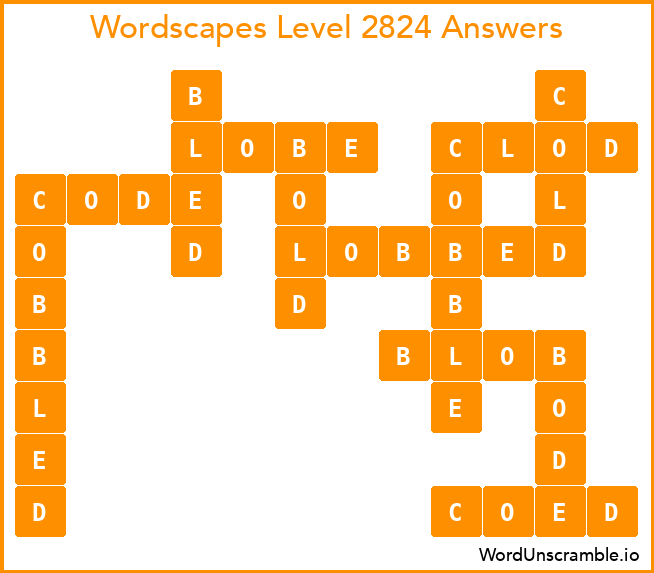 Wordscapes Level 2824 Answers
