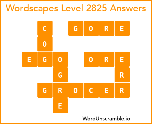 Wordscapes Level 2825 Answers
