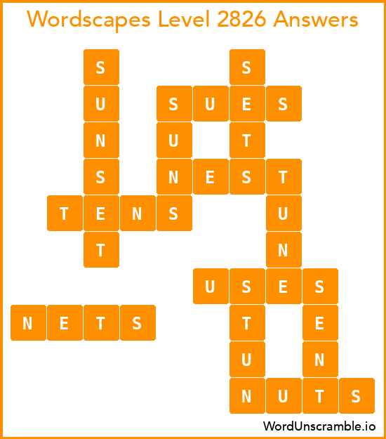 Wordscapes Level 2826 Answers