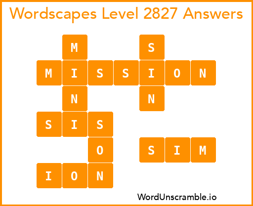 Wordscapes Level 2827 Answers