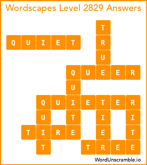 Wordscapes Level 2829 Answers