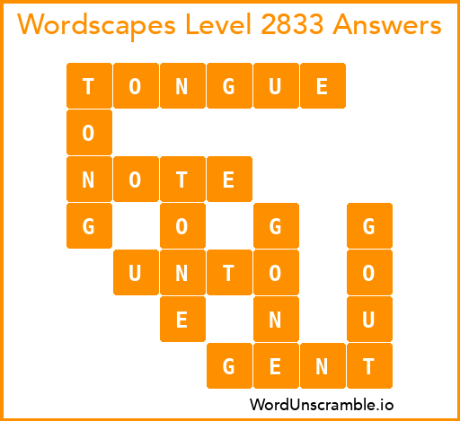 Wordscapes Level 2833 Answers