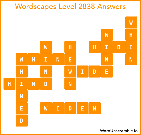 Wordscapes Level 2838 Answers