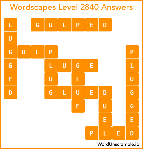Wordscapes Level 2840 Answers