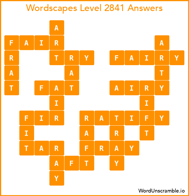 Wordscapes Level 2841 Answers