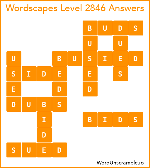 Wordscapes Level 2846 Answers