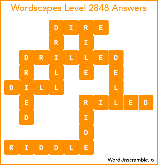 Wordscapes Level 2848 Answers
