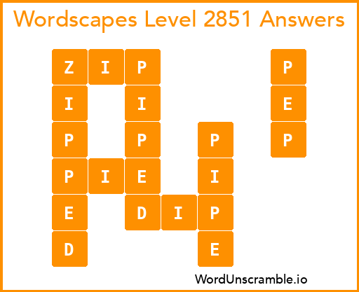 Wordscapes Level 2851 Answers