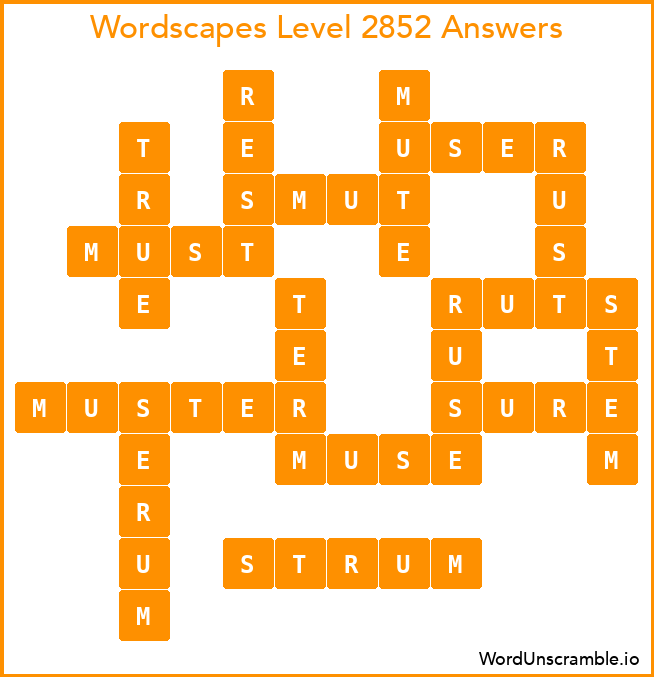 Wordscapes Level 2852 Answers
