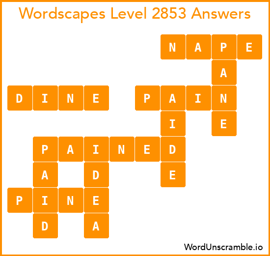 Wordscapes Level 2853 Answers