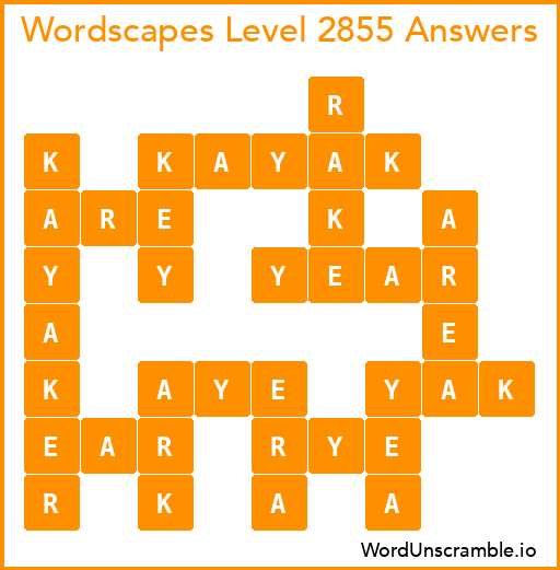 Wordscapes Level 2855 Answers