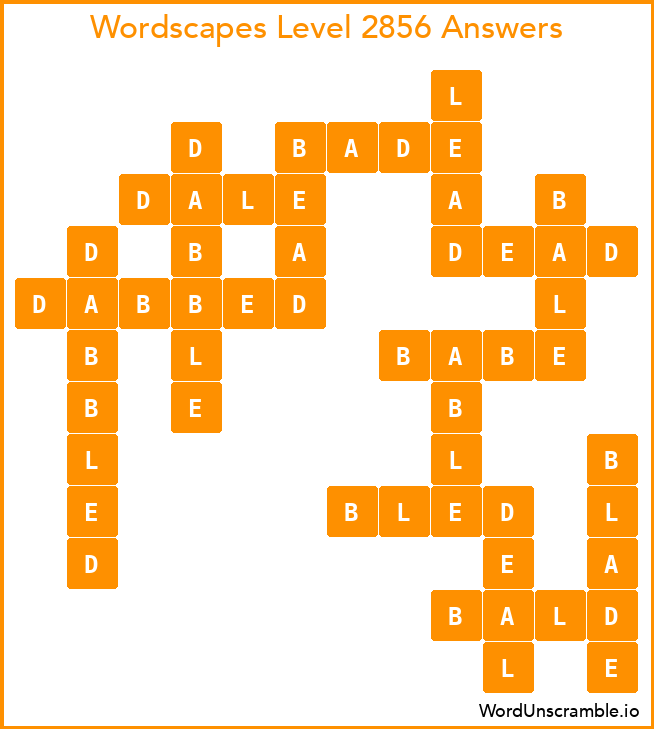 Wordscapes Level 2856 Answers