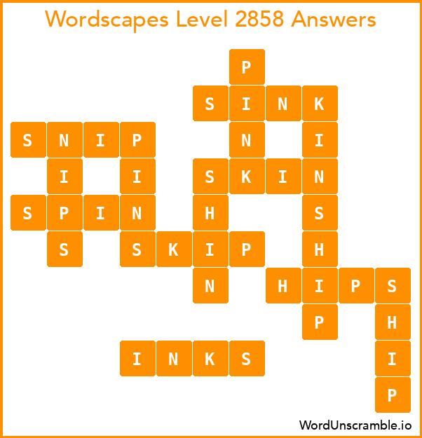 Wordscapes Level 2858 Answers