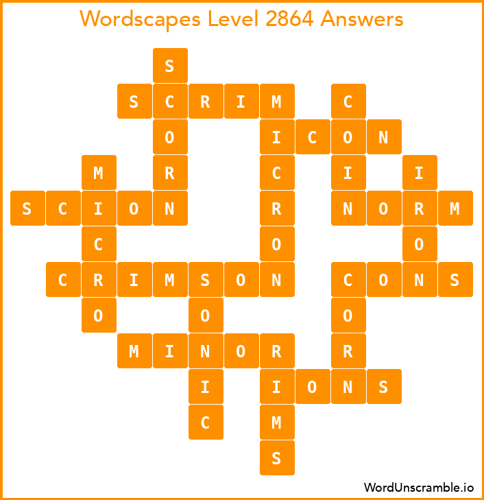 Wordscapes Level 2864 Answers