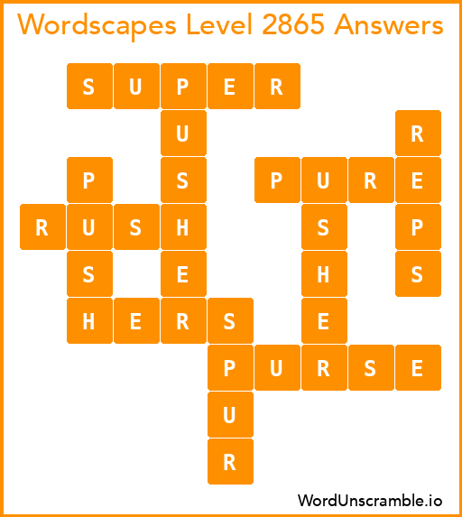 Wordscapes Level 2865 Answers