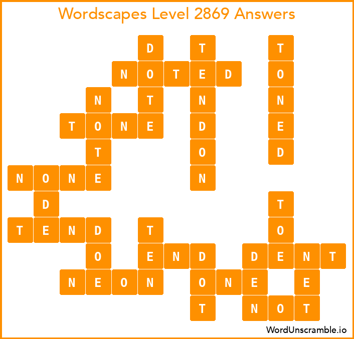 Wordscapes Level 2869 Answers
