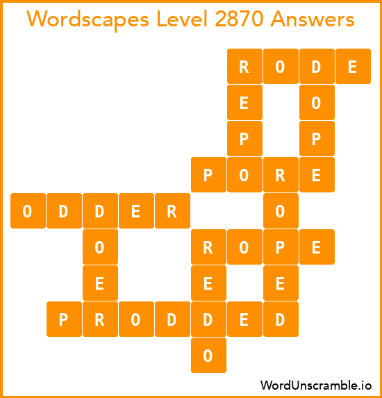 Wordscapes Level 2870 Answers
