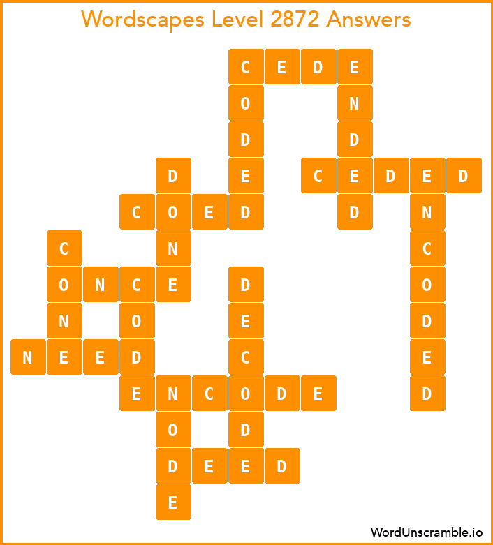 Wordscapes Level 2872 Answers