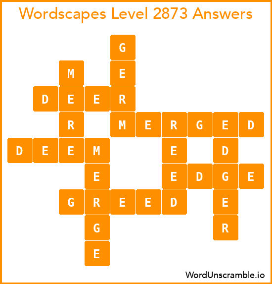 Wordscapes Level 2873 Answers