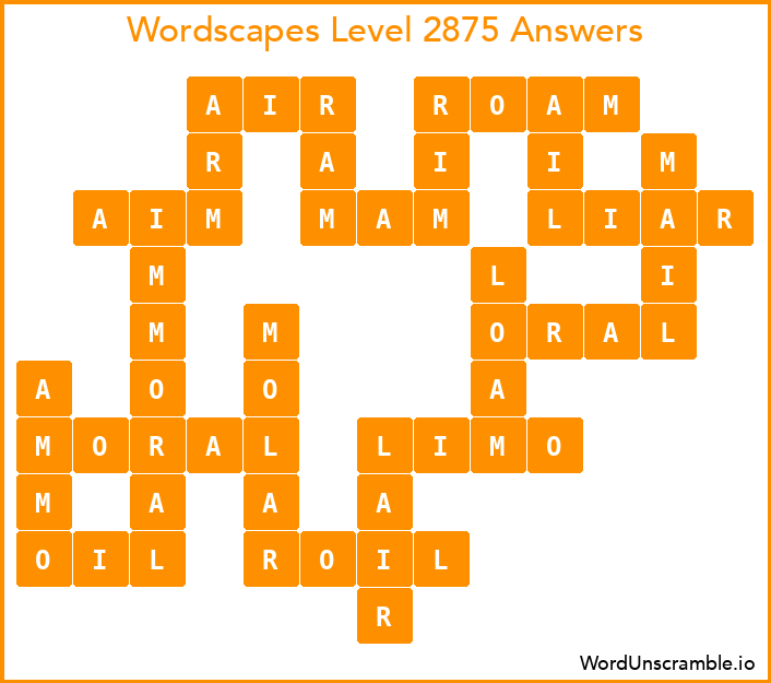 Wordscapes Level 2875 Answers