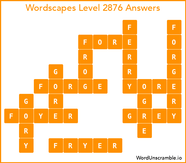 Wordscapes Level 2876 Answers