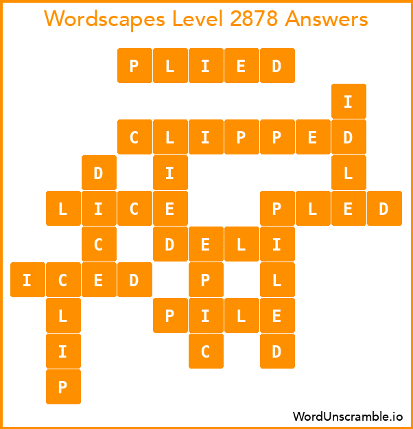 Wordscapes Level 2878 Answers