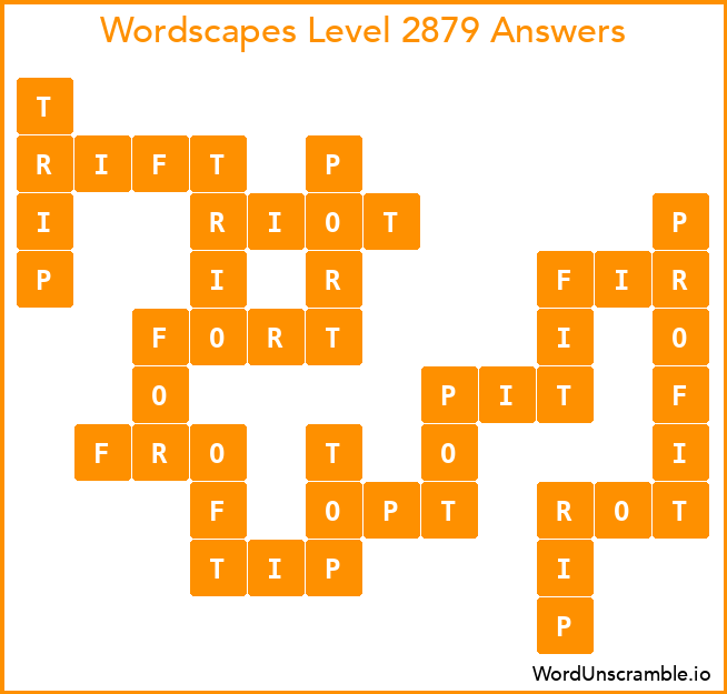 Wordscapes Level 2879 Answers