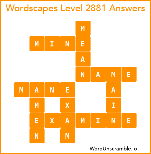 Wordscapes Level 2881 Answers